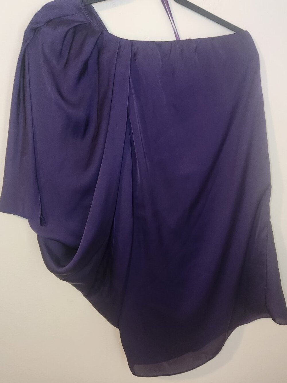 Cache Purple Off Shoulder Draped Blouse Size 2